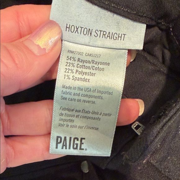 PAIGE Women's Classic Black Straight Leg Jeans - Picture 3 of 8